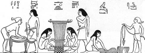 Tomb painting of weaving