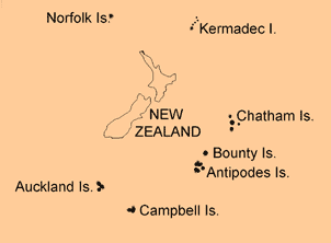 Map of New Zealand